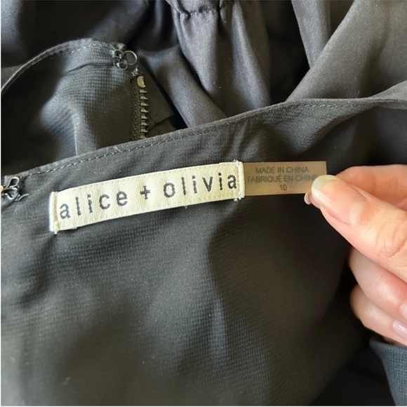 Alice + Olivia Garner Ruffle Mini Dress Black - Picture 9 of 10